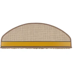 Floordirekt Tapis d'escalier Shaggy Sphinx Demi-circulaire 23,5 x 65 cm Beige -