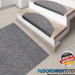 Tapis d'escalier Turbo Gris Installation adhésive Différentes formes Demi-circulaire --Floordirekt