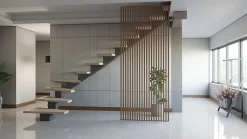 Tasseau Claustra MDF revêtu papier imprimé chêne l.123 x L.280 cm