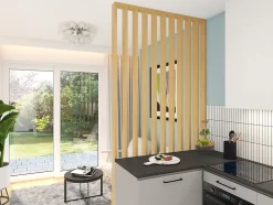 Tasseau Claustra MDF revêtu papier imprimé chêne L.2,2 x P.8,8 cm x H.2,80 m