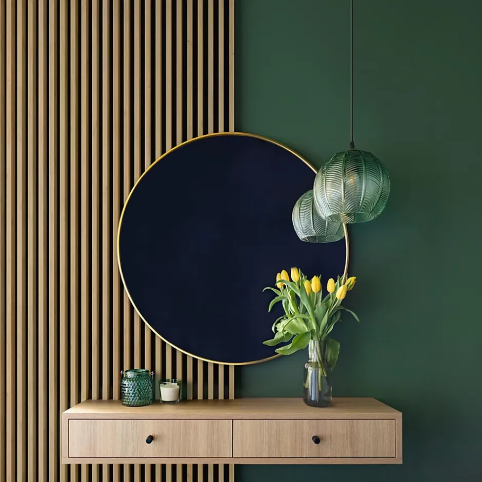 Tasseau décoratif lambris lamelles Linea Slim MDF noir et chêne 15 x 265 cm, ép. 30mm-Stegu Discount