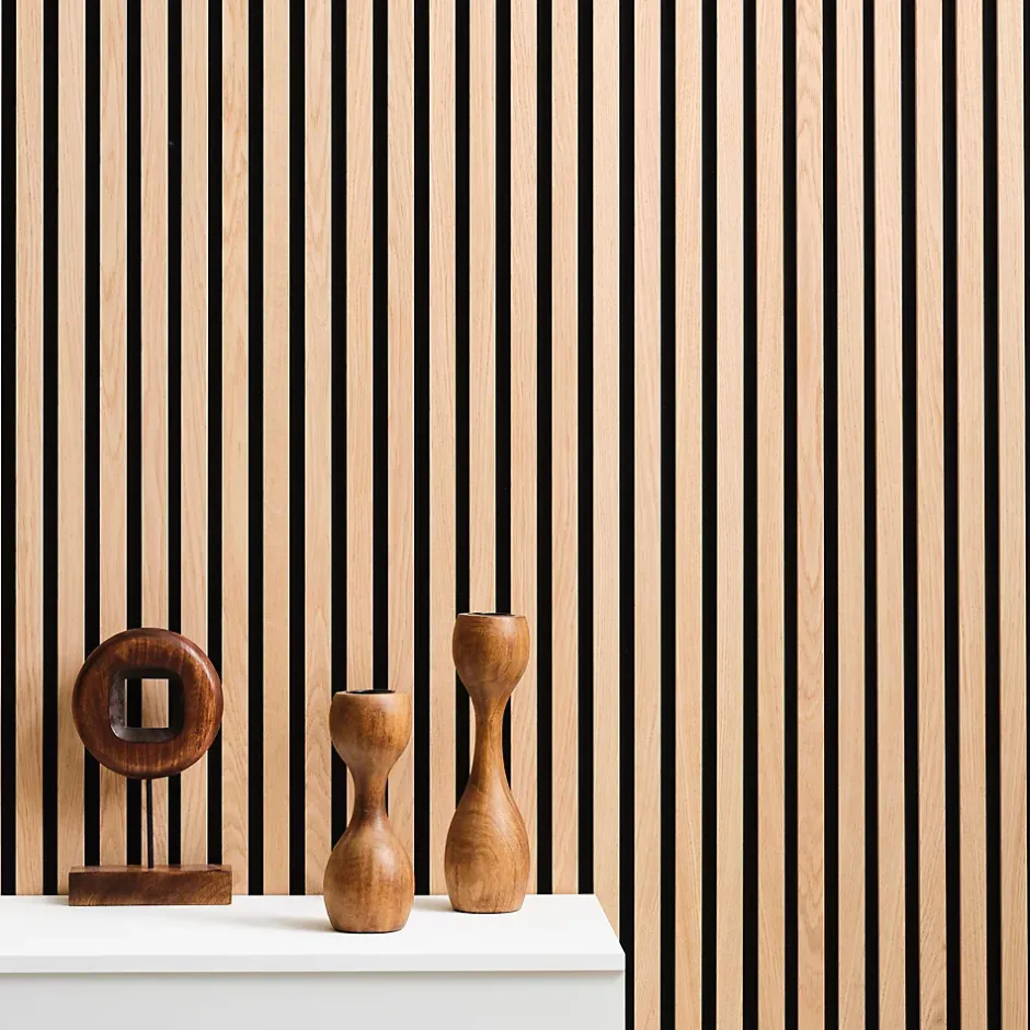 Tasseau décoratif lambris lamelles bois coloris naturel l.250 x l.30 x ep.1 cm- Outlet