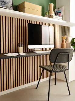 Tasseau décoratif lamelles en bois sur feutrine 30 x 60 cm (vendu à l'unité)