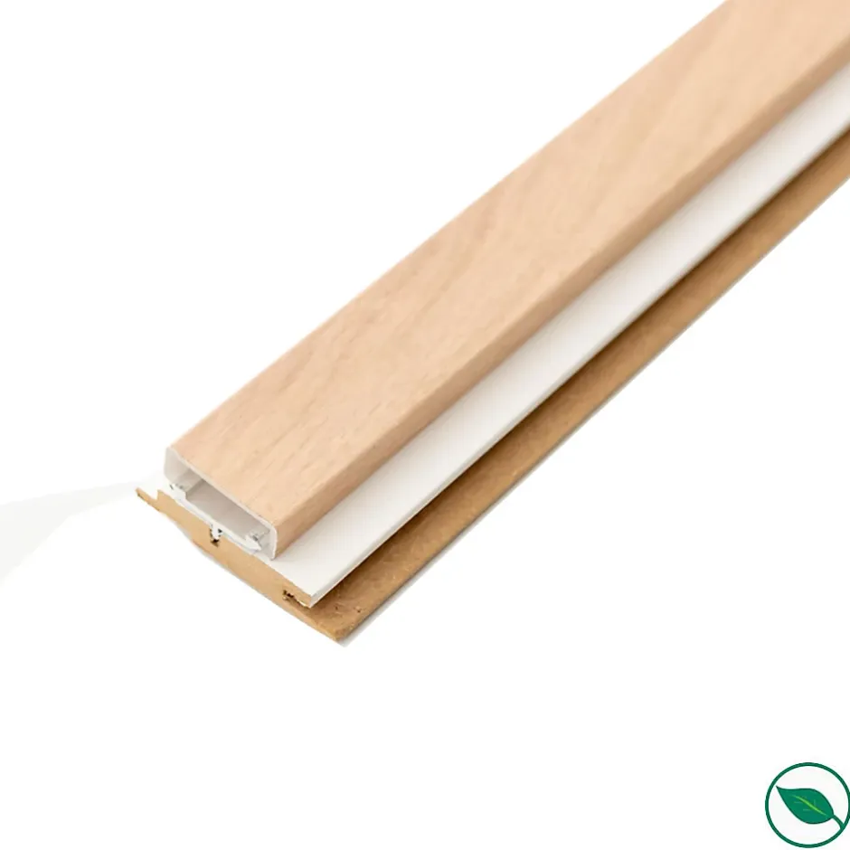 Tasseau de finition chêne clair sur fond blanc pour intégration de LED 2500 41/54 x 20 mm-Forestea Hot