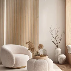 Tasseau de finition chêne clair sur fond blanc pour intégration de LED 2500 41/54 x 20 mm-Forestea Hot