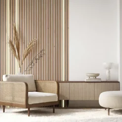 Forestea Tasseau de finition chêne clair sur fond NOIR pour intégration de LED 2500 41/54 x 20 mm