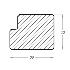 Tasseau de finition en chêne pour panneau Saragossa 2800 x 28 x 22 mm-Foge Outlet