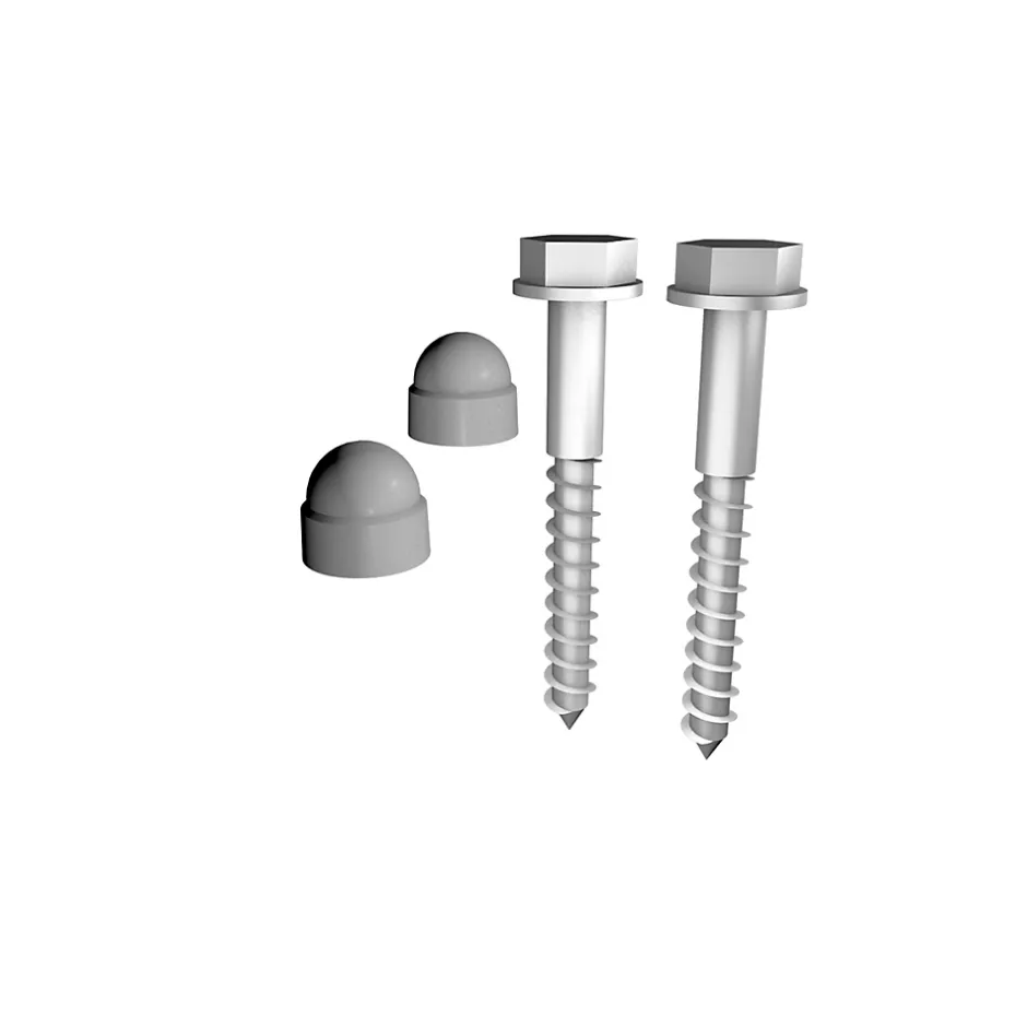 Tirefond Ø10 x 80 mm Prestio pour sol bois avec capuchon gris , lot de 2-Kordo Outlet