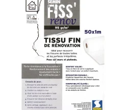 Tissu de rénovation - Fiss Renov - Résiste contre les fissurations - Rouleau de 50 x 1 m-Semin