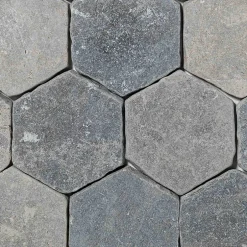 Ro'Ma Nature Tomette hexagonale Pierre d'Egypte Grise 14x14x2 cm - Intérieur et Extérieur (lot de 1 m²) -
