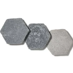 Ro'Ma Nature Tomette hexagonale Pierre d'Egypte Grise 14x14x2 cm - Intérieur et Extérieur (lot de 1 m²) -