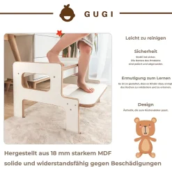 Raumhirsch Furniture Tour d'Apprentissage - Marchepied Montessori Sûr et Personnalisable pour Enfants