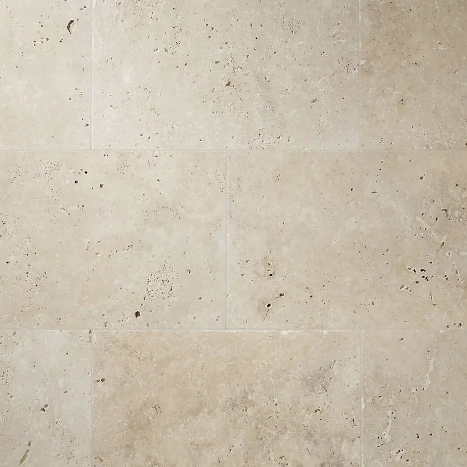 Casa Linéa Travertin sol et mur intérieur beige L.61 x l.40,6 cm x ép.12 mm, Travertino