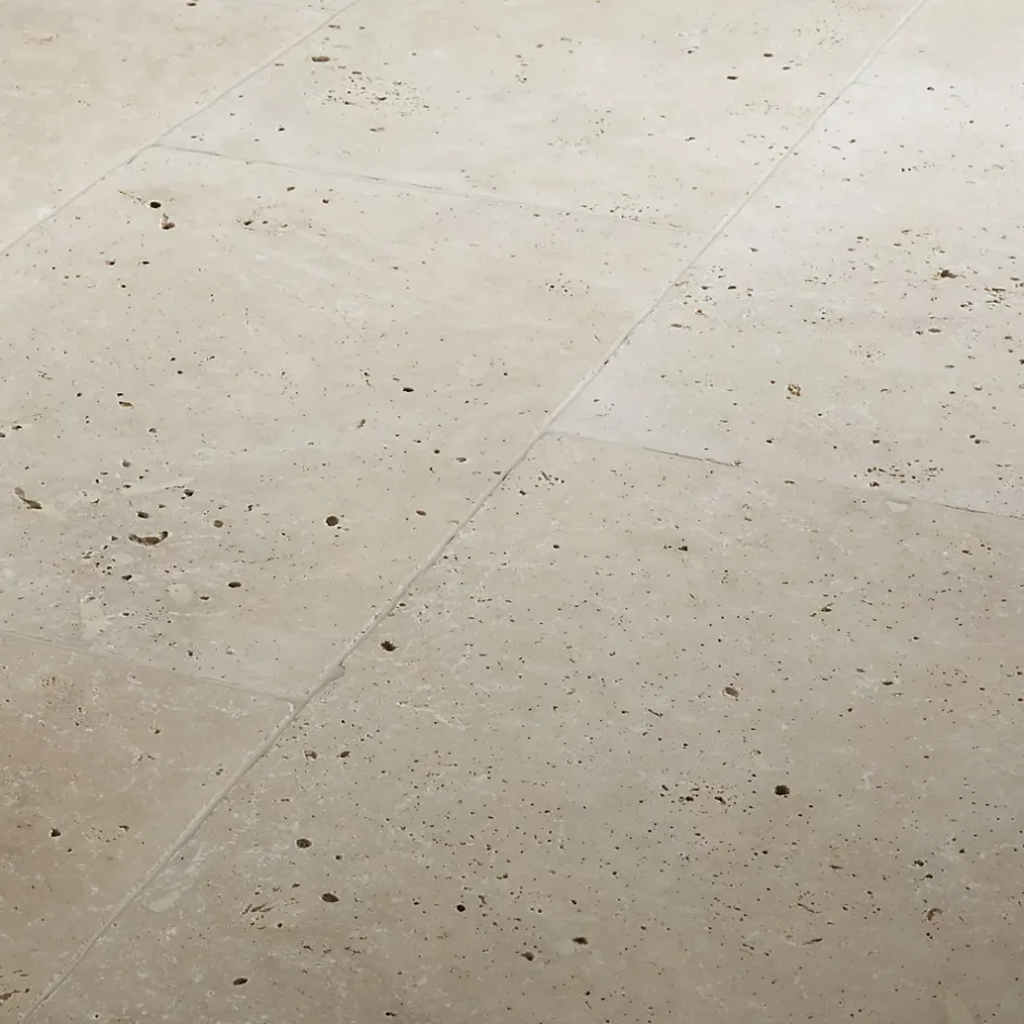 Casa Linéa Travertin sol et mur intérieur beige L.61 x l.40,6 cm x ép.12 mm, Travertino