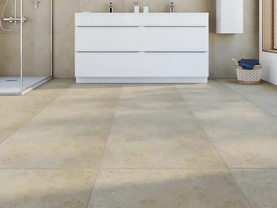 Travertin sol et mur intérieur L.61 x l.61 cm x ép.12 mm, Travertino