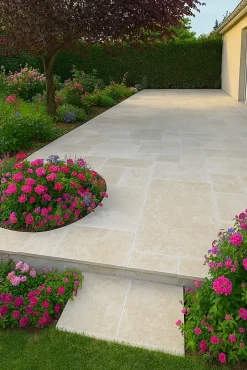 TRAVERTIN STANDARD LIGHT(1er choix light), pierre naturelle, Opus 4 formats EP 1,2cm (carton de 0,74m2)- LIVRAISON PREMIUM-Pattom New