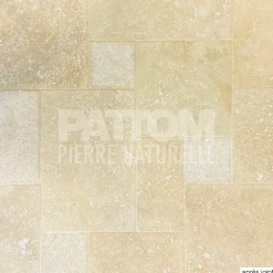 TRAVERTIN STANDARD LIGHT(1er choix light), pierre naturelle, Opus 4 formats EP 1,2cm (carton de 0,74m2)- LIVRAISON PREMIUM-Pattom New