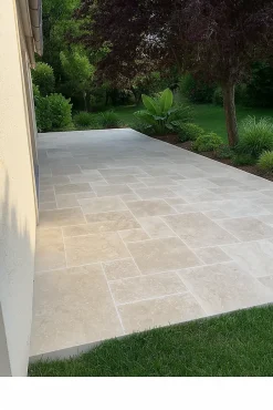 TRAVERTIN STANDARD LIGHT(1er choix light), pierre naturelle, Opus 4 formats EP 1,2cm (carton de 0,74m2)- LIVRAISON PREMIUM-Pattom New