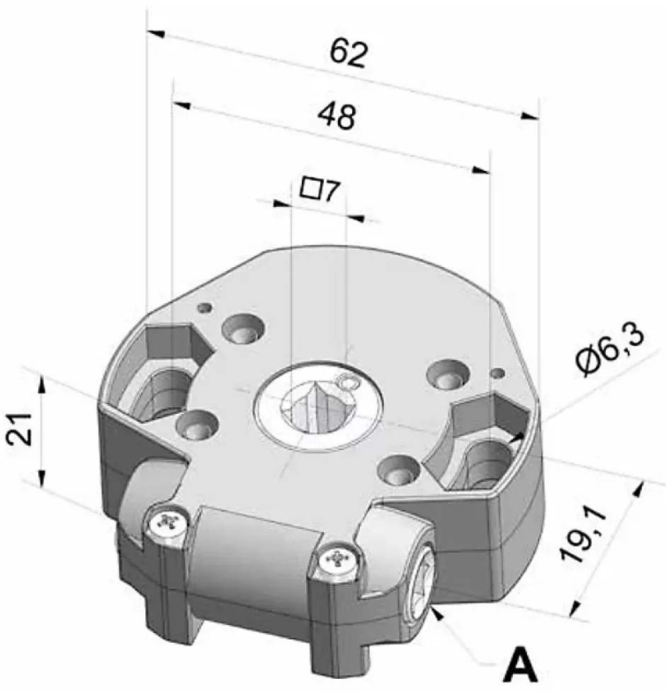 Cherubini TREUIL BASSE CHARGE 3.5/1 ENTREE 6P7 SORTIE C7 FEMELLE (SANS FIN DE COURSE)