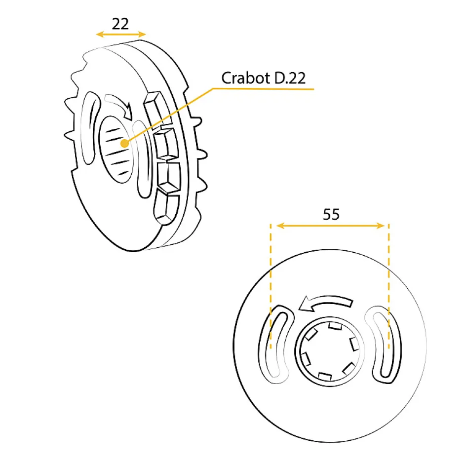 Treuil Technivis, 6p7, Crabot 22, Fin de Course, Système pour Volet Roulant Manuel à Manivelle-Zurfluh-Feller Online