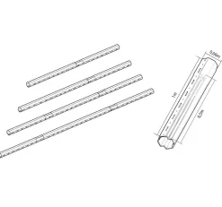 Avosdim Tube télescopique octogonal 150 cm pour axe de volet roulant diamètre 60 mm recoupable