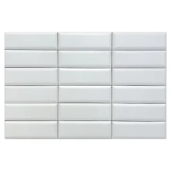 Velvet White Pillow Série Revêtement grès cérame premium 5x15 cm.-Lux Mosaic Discount