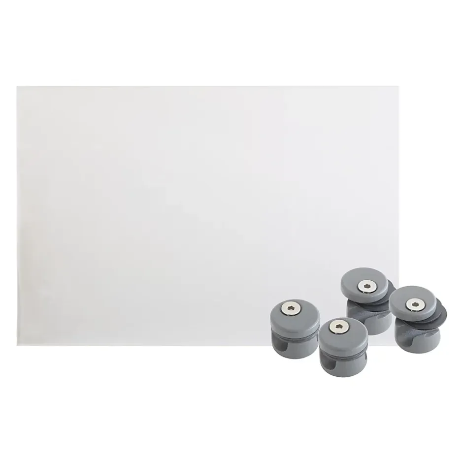 Kordo Verre synthétique avec supports de fixation Gris RAL 9006 pour garde-corps