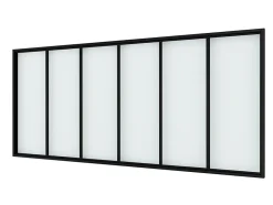 Verrière Factory Verrière - 6 Vitrages - L: 233cm H: 125cm - Acier Ultra Fin - Noir Mat (RAL 9005) - Livrée Montée