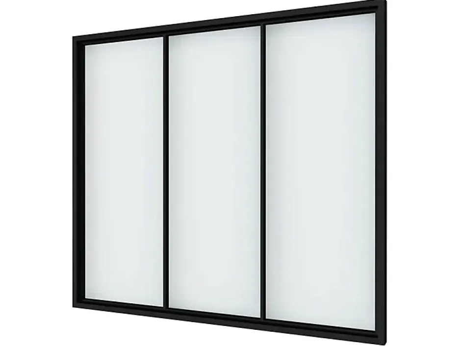 Verrière Factory Verrière - 3 Vitrages - L: 119cm H: 115cm - Acier Ultra Fin - Noir Mat (RAL 9005) - Livrée Montée
