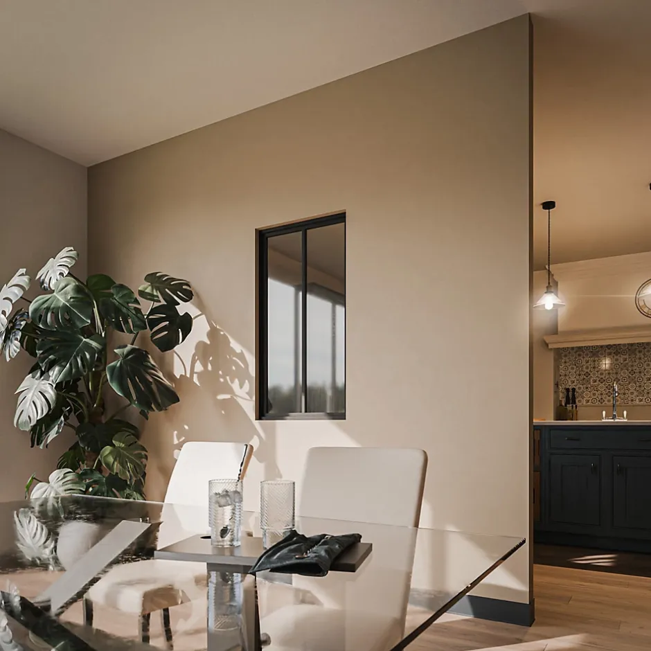 Verrière 2 Carreaux - Déjà Montée - Noir Mat-Mon Marché Déco Discount