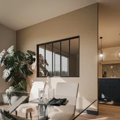 Mon Marché Déco Verrière 5 Carreaux - Déjà Montée - Noir Mat