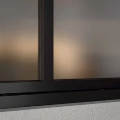 Mon Marché Déco Verrière 3 Carreaux - Déjà Montée - Noir Mat - Verre Dépoli