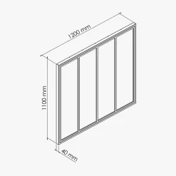 Verrière 4 Carreaux - Déjà Montée - Blanc-Mon Marché Déco Clearance