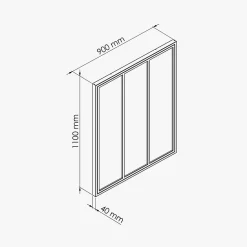 Mon Marché Déco Verrière 3 Carreaux - Déjà Montée - Noir Mat