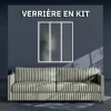 Verrière 3 Carreaux - En Kit - Blanc - Verre Dépoli-Mon Marché Déco Discount