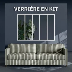 Mon Marché Déco Verrière 5 Carreaux - En Kit - Blanc