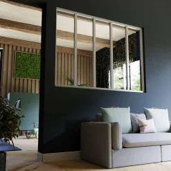 Mon Marché Déco Verrière 5 Carreaux - En Kit - Blanc