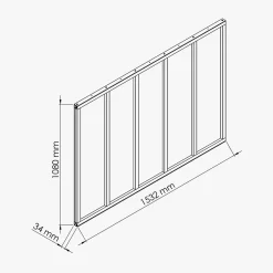 Mon Marché Déco Verrière 5 Carreaux - En Kit - Blanc