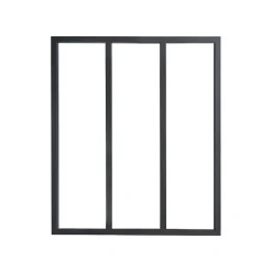 Verrière 3 carreaux opaques, coloris noir mat H108 x l.93cm