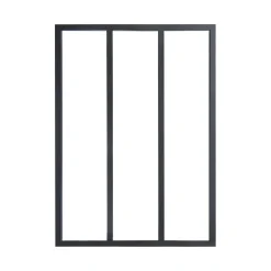 Verrière 3 carreaux transparents, coloris noir mat H130 x l.93cm
