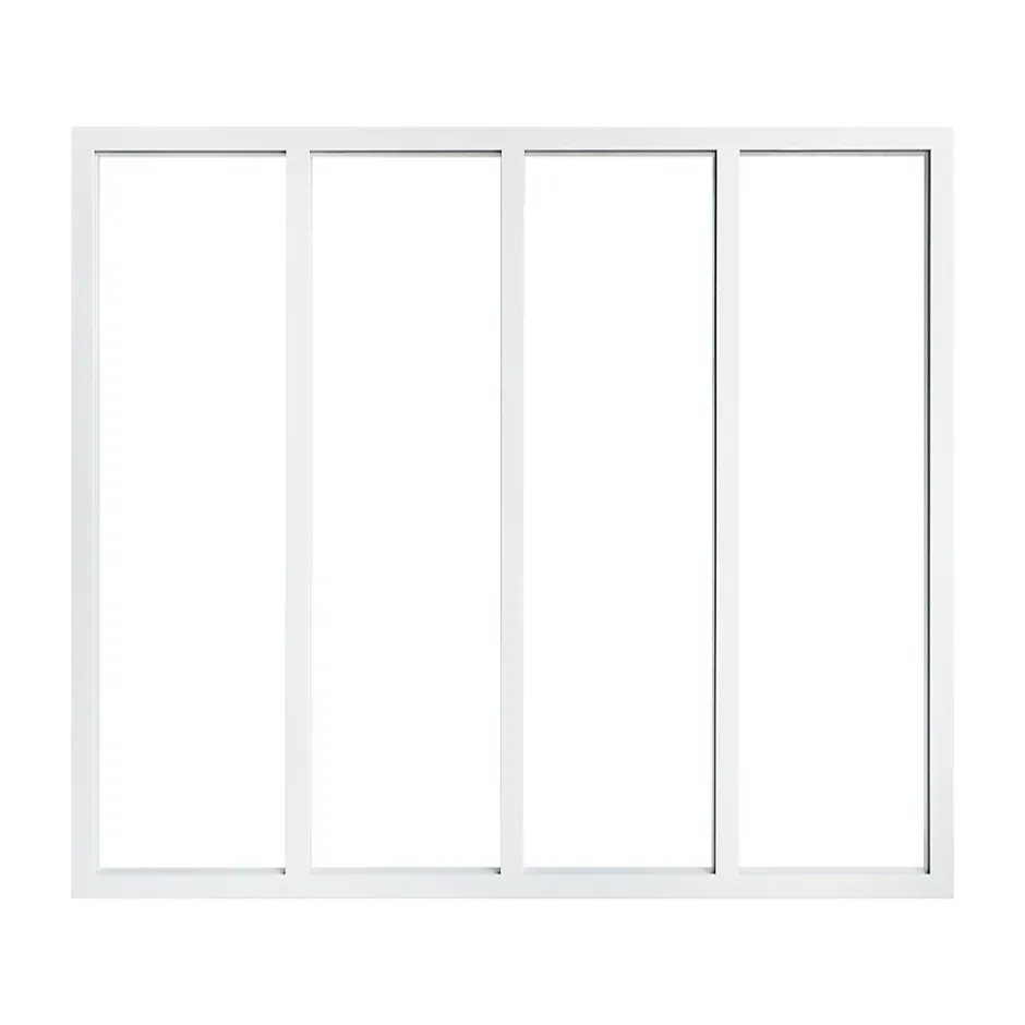 Verrière 4 carreaux transparents, coloris blanc H108 x l.123cm- Outlet