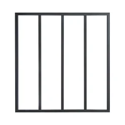 Verrière 4 carreaux transparents, coloris noir mat H130 x l.123cm