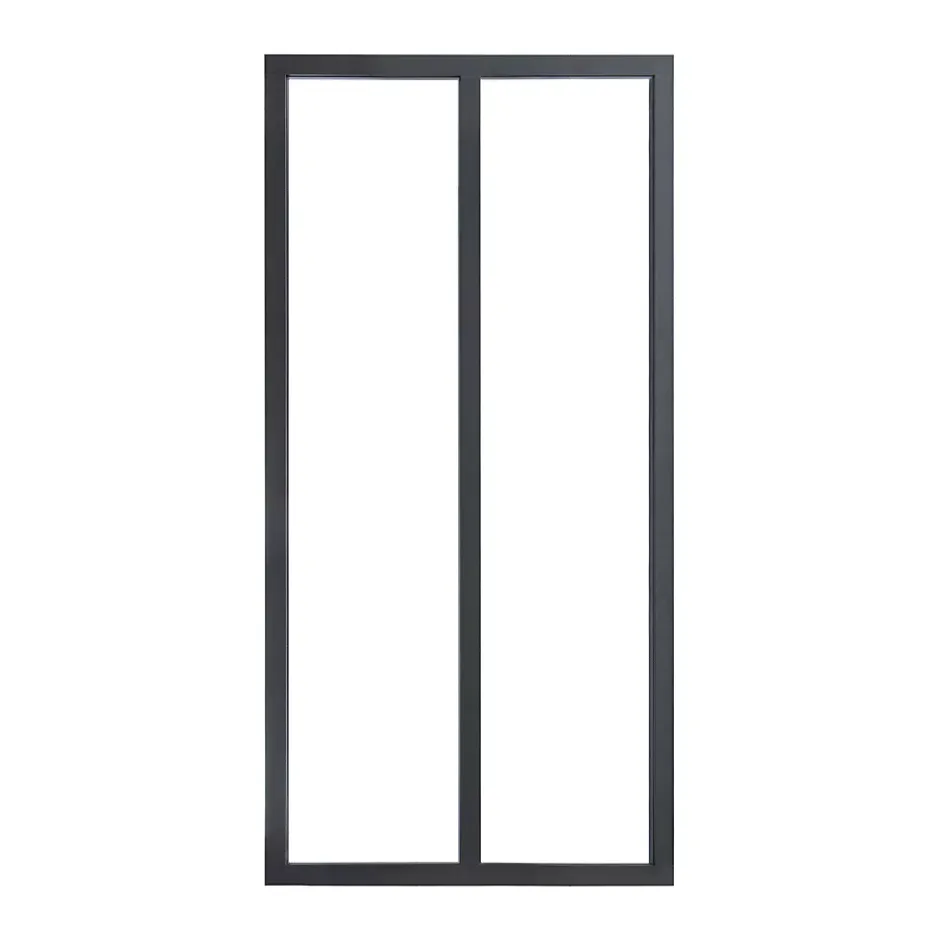 Verrière 2 carreaux transparents, coloris noir mat H130 x l.63cm- Best