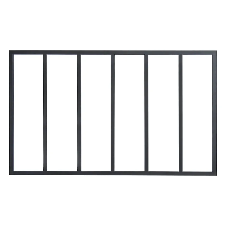 Verrière 6 carreaux transparents, coloris noir mat H108 x l.183cm