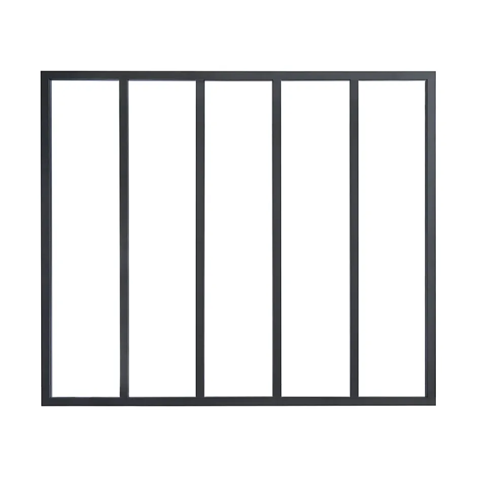 Verrière 5 carreaux transparents, coloris noir mat H130 x l.153cm