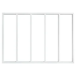 Verrière 5 carreaux transparents, coloris blanc H108 x l.153cm-