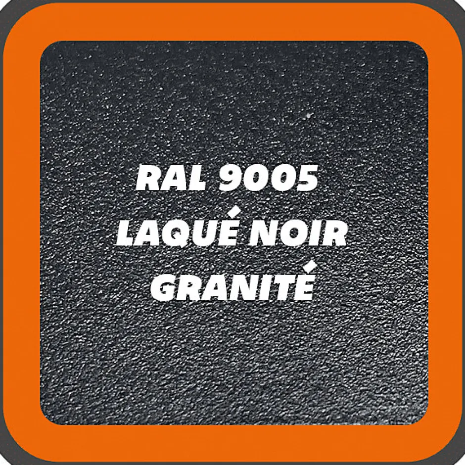 MySystem Verrière 2 sections avec imposte - L x H : 69 x 125 cm - Laqué noir 9005 granité - vitrages inclus