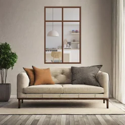 MySystem Verrière 2 sections avec imposte - L x H : 69 x 110 cm - Laqué effet rouille granité - vitrages inclus