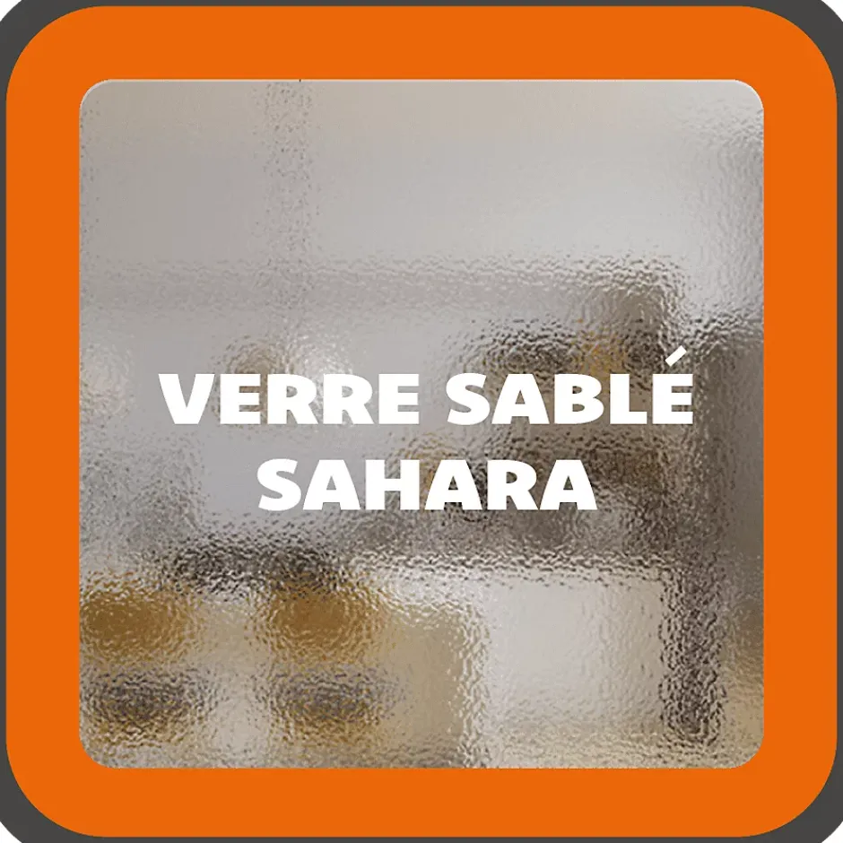 Verrière 3 verres Chicago - L x H : 102 x 125 cm - Laqué blanc 9003 granité - verre Sahara inclus-MySystem
