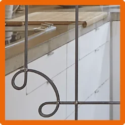 Verrière 3 verres Curly - L x H : 102 x 125 cm - Laqué noir 9005 granité - verre Clair inclus-MySystem Outlet